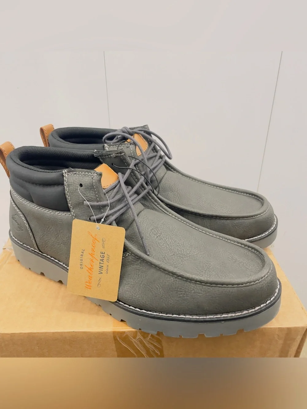 Weatherproof Vintage Mens Chester Chukka Boots Grey Mix Toe Size 9.5M NWT